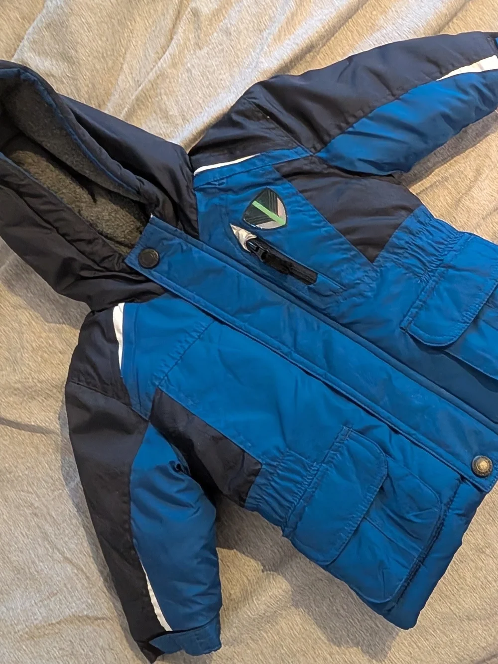 London Fog Blue and Navy Kids' Winter Snow Jacket Set